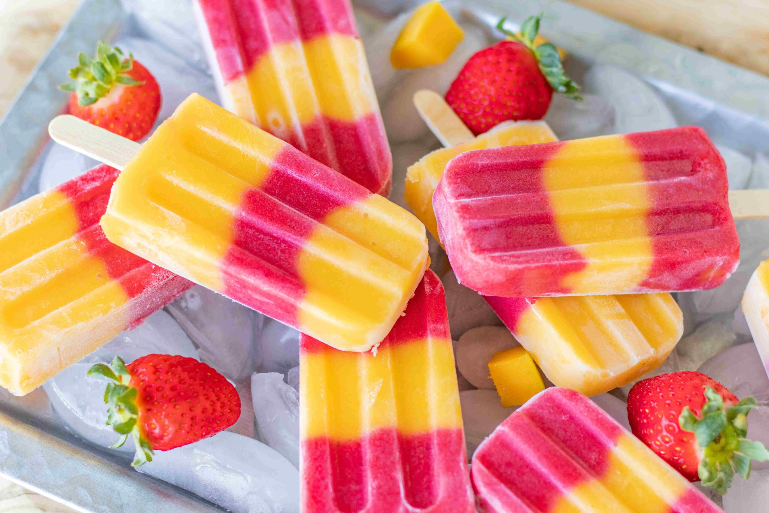 Mango Strawberry Pops - Common Threads